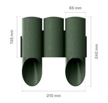 Palissade de jardin 3 MAXI - vert - 13,5 cm x 2,1 m