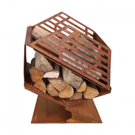 Chauffe terrasse avec stockage de bois Chauffe terrasse avec stockage de bois
