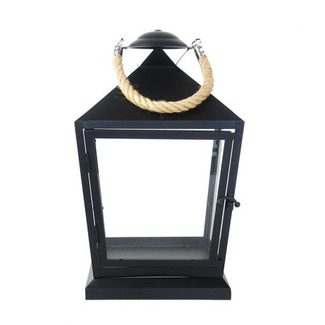 Lanterne noire avec corde, différentes tailles disponibles