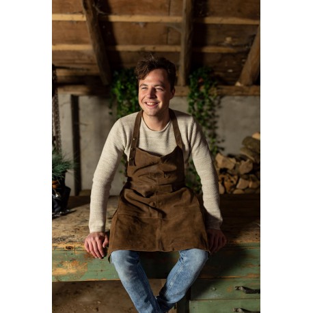 Tablier Cuir Angus Stoke 'Bob' Pour BBQ - Poches Multiples, Lanière Réglable - Taille S-M