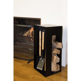 TEKEET Accessoires pour cheminée et poêle à bois - Support à bois de  chauffage gris 110 x 35 x 108,5 cm - Pin massif - Maison et jardin