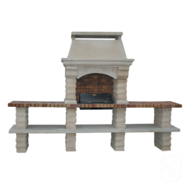 Barbecue Rustique grand modèle Et 2 Tables Ton Blanc