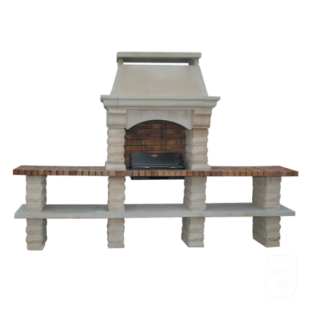 Barbecue Rustique grand modèle Et 2 Tables Ton Blanc Barbecue Rustique grand modèle Et 2 Tables Ton Blanc