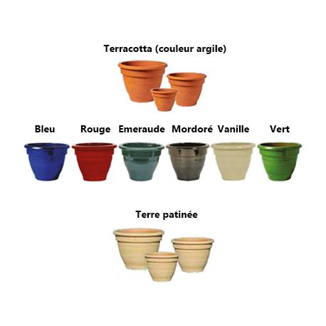 Vase Campana en terre cuite émaillée - plusieurs couleurs et dimensions