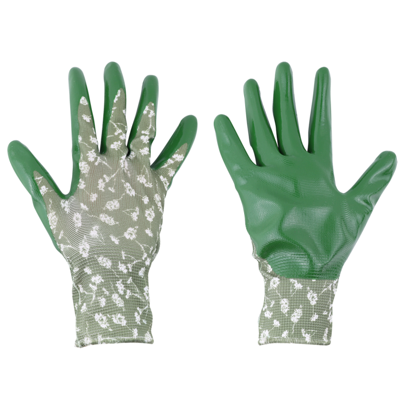 gants jardinage femme polyester nitrile anti dérapant
