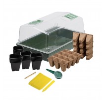 kit mini serre avec pots de semis biodégradables et pots de rempotage