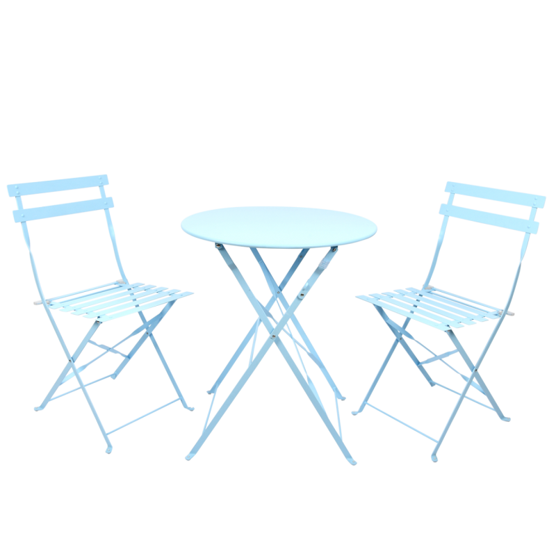 Ensemble Bistro 3 Pcs avec Table et 2 Chaises Pliantes Salon de Jardin  Extérieur 2 Personnes - Costway