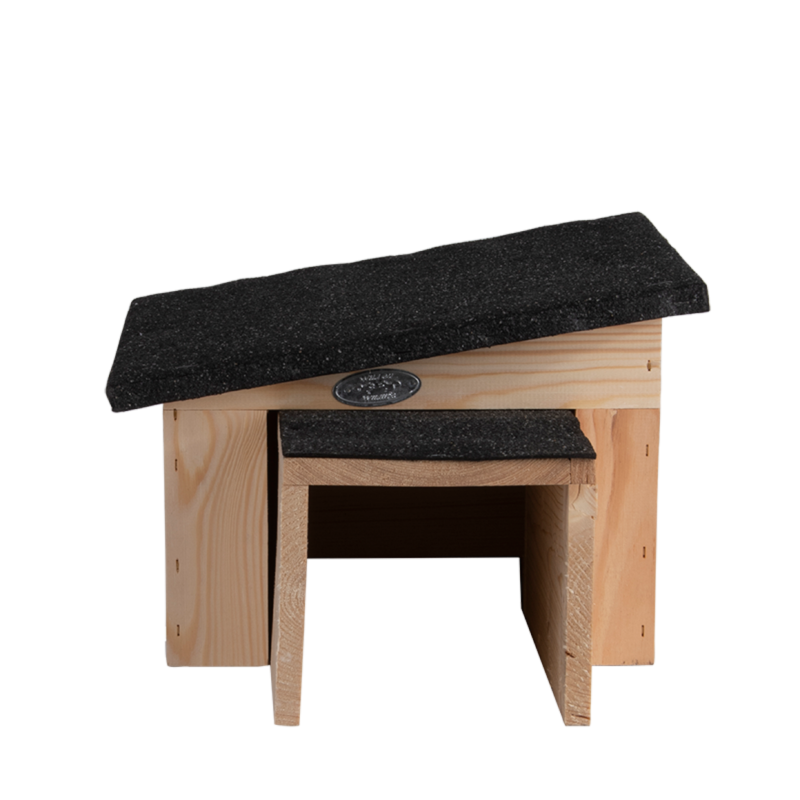 Maison Pour Hérisson En Pin Lasuré - Avec Toit Amovible Et Rabat Anti-rat, Idéale Pour L'hiver - 2