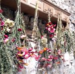 Fleurs séchées pressées bouquet couronne cloche en verre